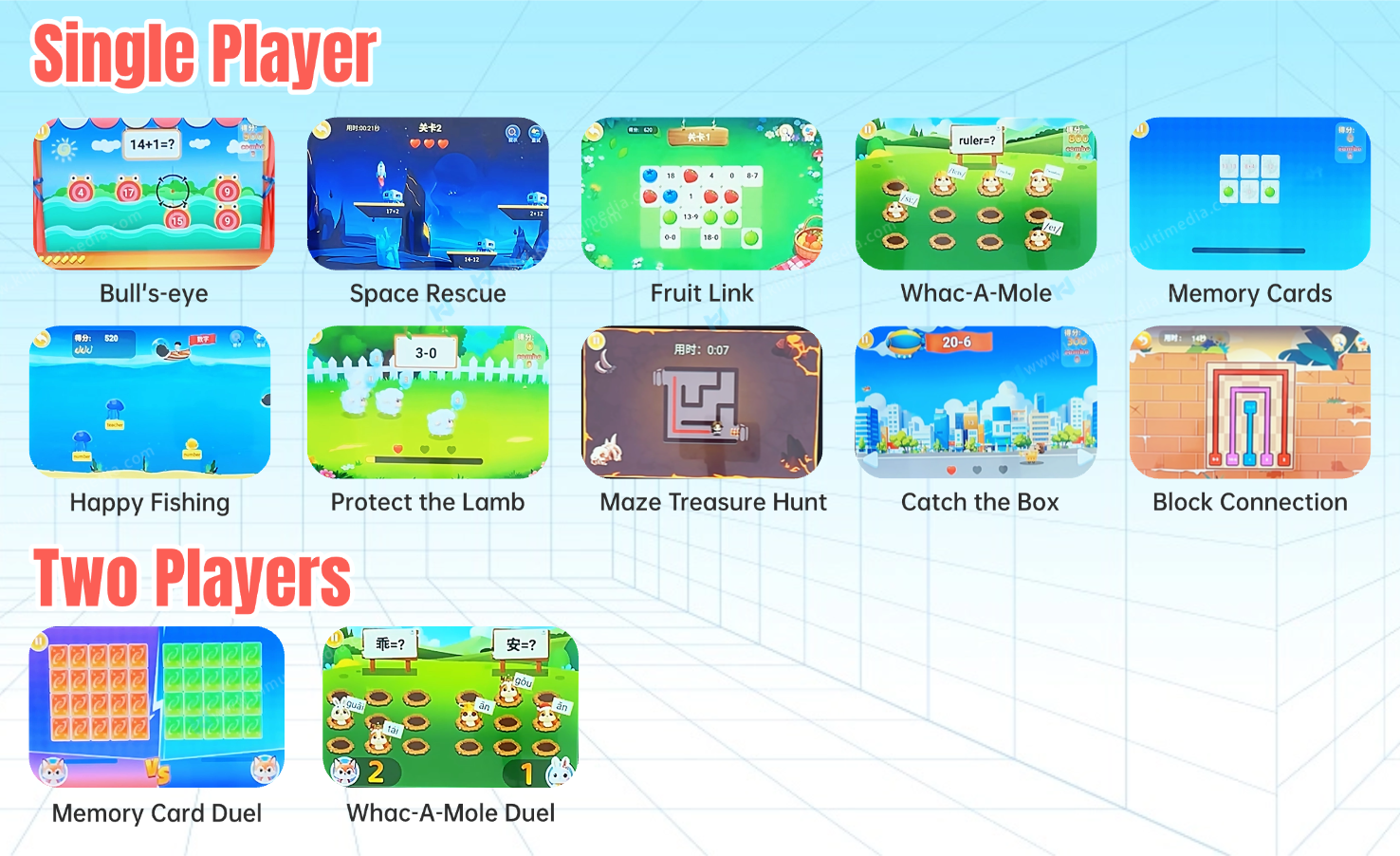 Preschool Learning Wall Educational Games List Mur d'apprentissage préscolaire interactif, jeux éducatifs intégrés couvrant la phonétique, l'orthographe, l'anglais et les mathématiques.