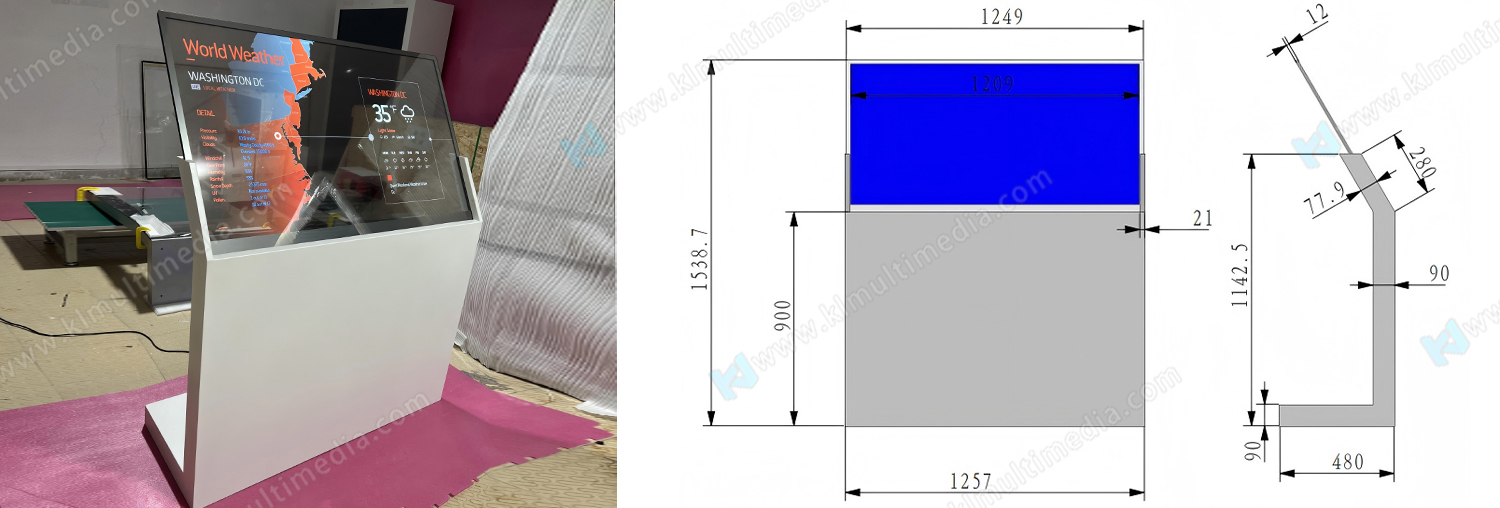 55 pouces inclin&eacute;