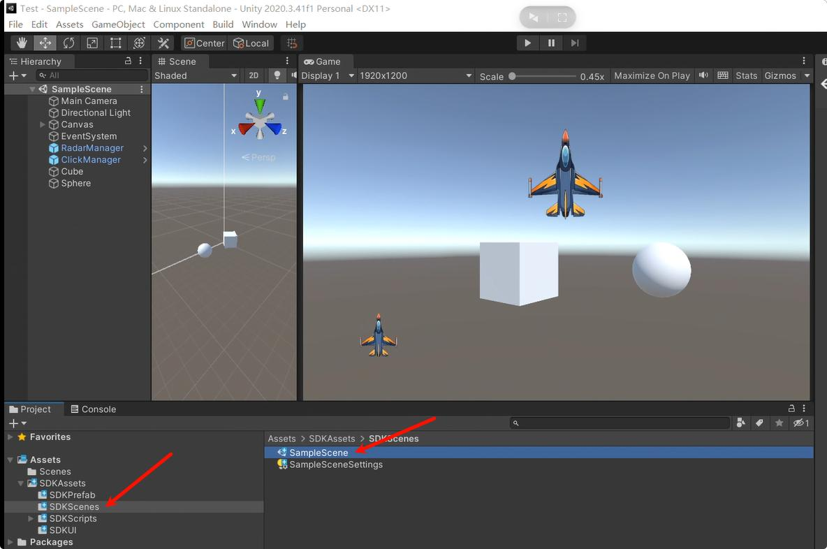 Ouvrir l'exemple de sc&egrave;ne